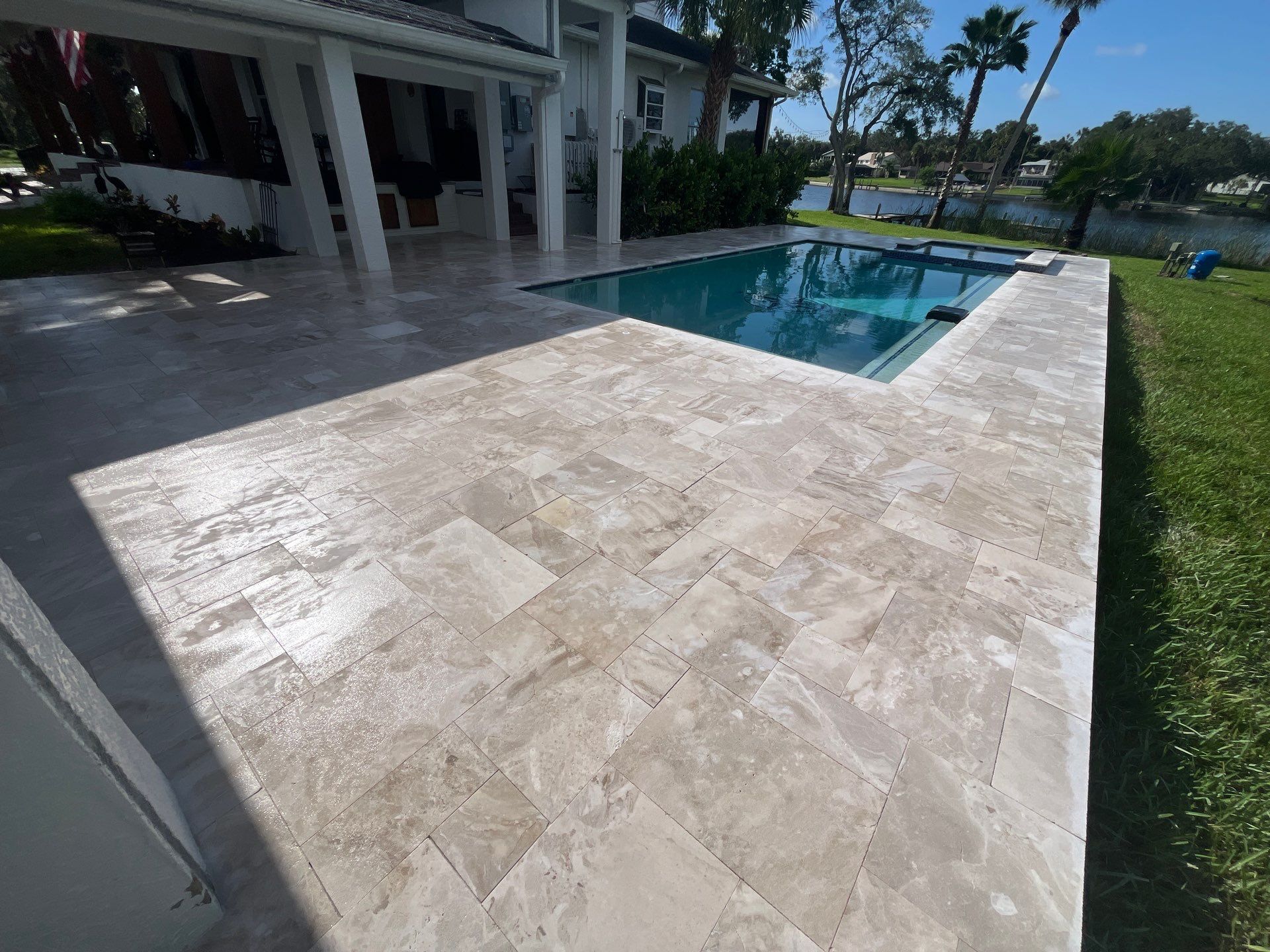 Travertine sealing in Riverview, Fl in the Rivers View Estates neighborhood